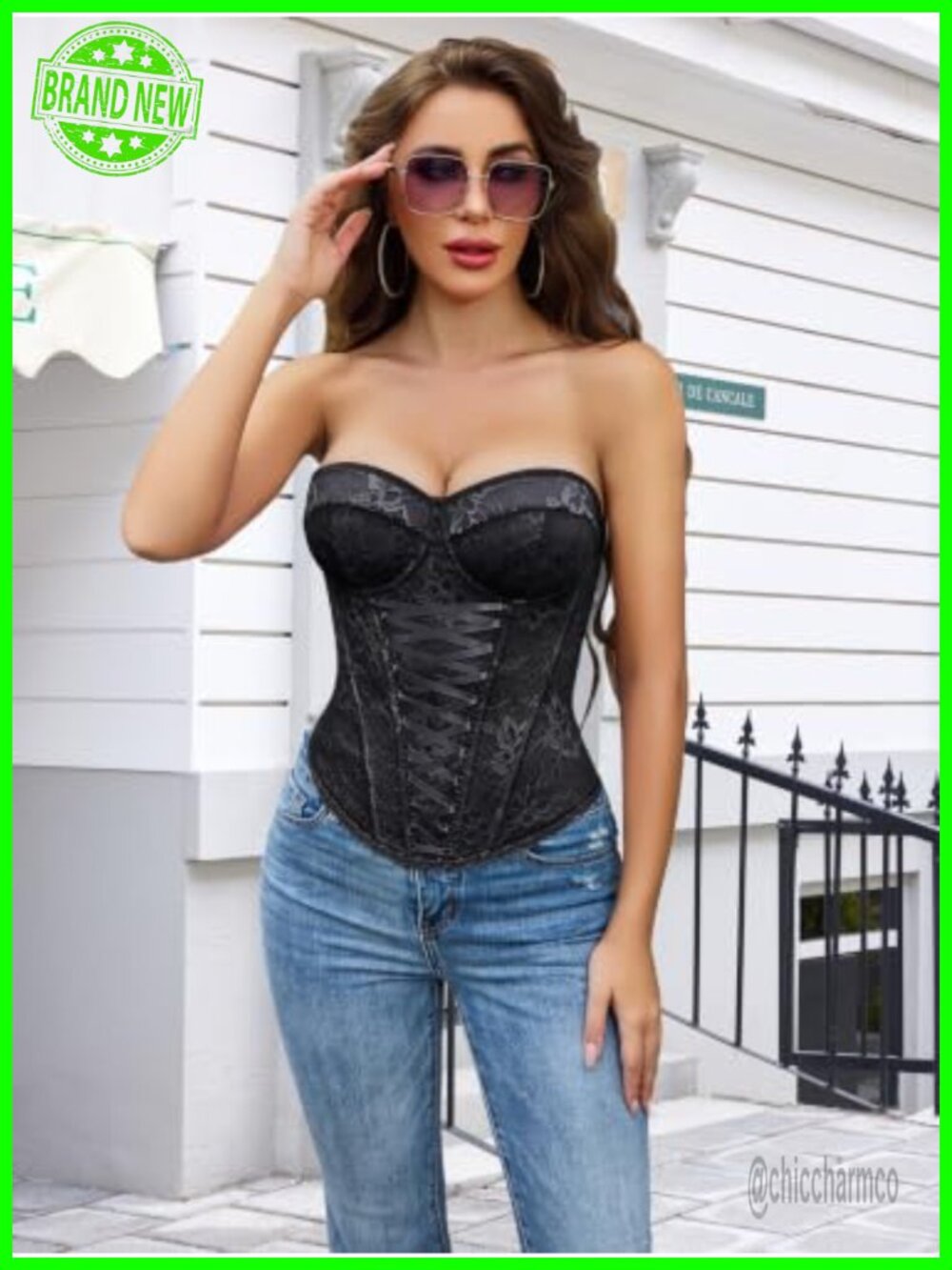 Lace Bustier Corset Top Women Sexy Underwire Viscose Spandex Y2K Going Out - Picture 2 of 6